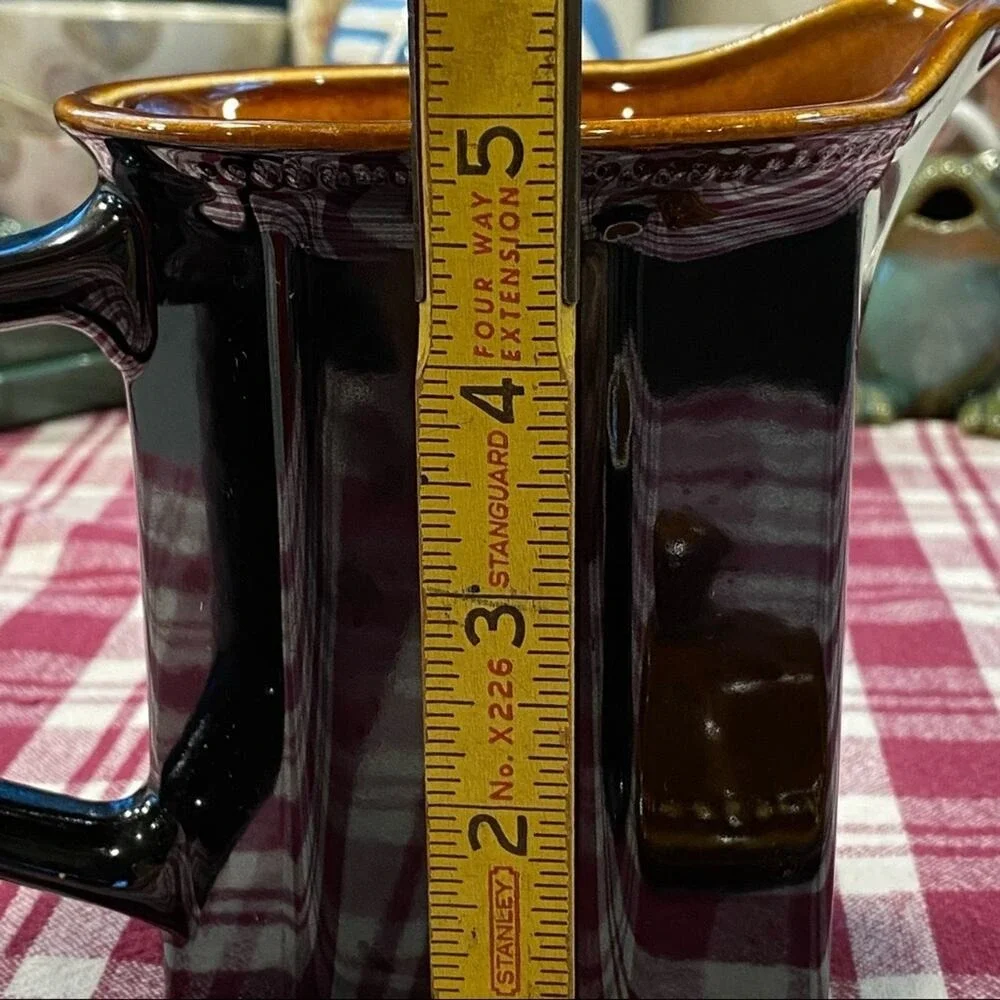 VTG Sears Octagon Amber‎ 3-Piece Set Pitcher, Lidded Sugar Bowl Pattern 4567 USA